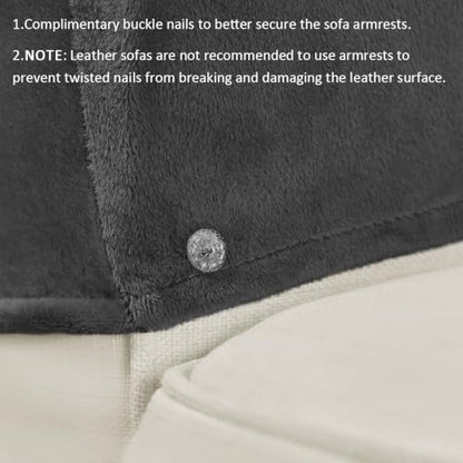 Velvet Armrest Covers for Chairs and Sofas Soft Stretch Couch Arm Cover Set of 2 Non Slip Sofa Armrest Slipcover Furniture Protector for Sofa, Couch, Armchair, Recliner, Dark Gray - color: Dark Gray