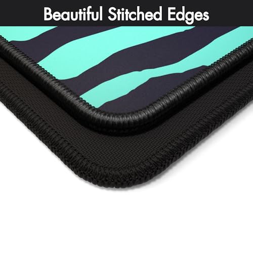 Gamer Boss - Gaming Mouse Pad - 48 x 24 Inches - 4mm Thick with Stitched Edges, Non-Slip Rubber Base, Premium Cloth Mousepad, Desk Mat for Laptop, Keyboard, Computer & PC (Mega, Blue Zebra) - color: Blue Zebra, size: 48" x 24"