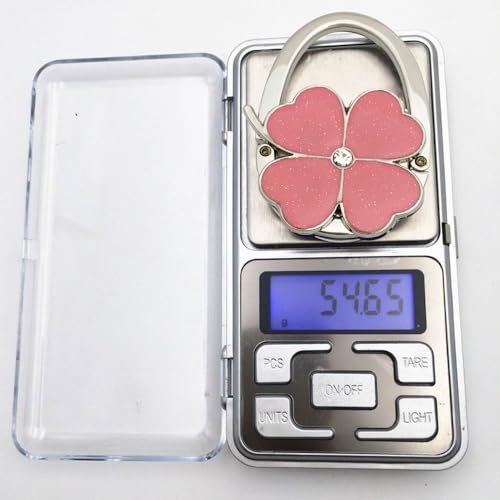 ROFLYER Four Leaf Clover Design Foldable Handbag Hanger Folding Purse Table Hook Holder (Pink) - color: Pink