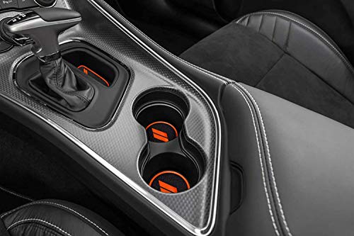 Auovo 11pcs Decor Liner for Challenger Accessories 2015 2016 2017 2018 2019 2020 2021 2022 2023 Interior Anti Dust Mats Center Console Cup Holder Insert Door Pocket Pad for Challenger 2021(Orange) - color: Orange