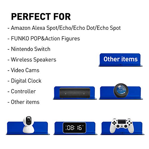 OAPRIRE Small Floating Wall Shelves Set of 2 - Personalize&Easily Expand Wall Space - 9 Inch Acrylic Wall Shelf for Bedroom, Gaming Room, Living Room, Bathroom, Office, with Cable Clips - Clear Blue - color: Blue