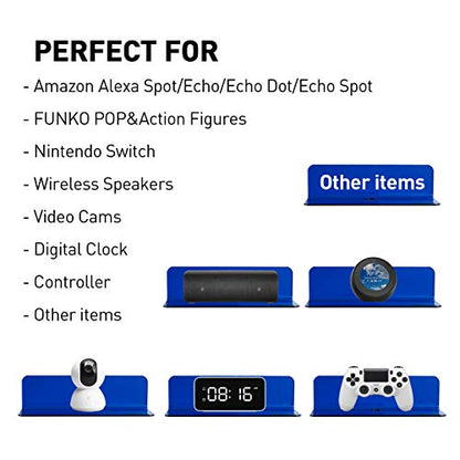 OAPRIRE Small Floating Wall Shelves Set of 2 - Personalize&Easily Expand Wall Space - 9 Inch Acrylic Wall Shelf for Bedroom, Gaming Room, Living Room, Bathroom, Office, with Cable Clips - Clear Blue - color: Blue
