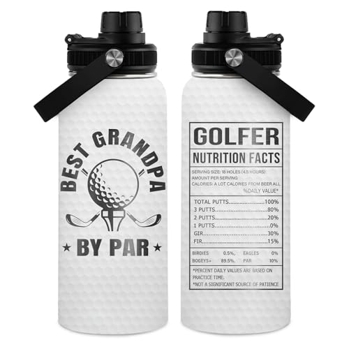Golf Gift for Men- Grandpa by Par Golf Stainless Steel Tumbler - Fathers Day Birthday Christmas Gift for Golfer Grandfather Grandpa, Uncle, Golfer, Boss, Dad, Husband, Him- 32 Oz Water Bottles - color: Golf