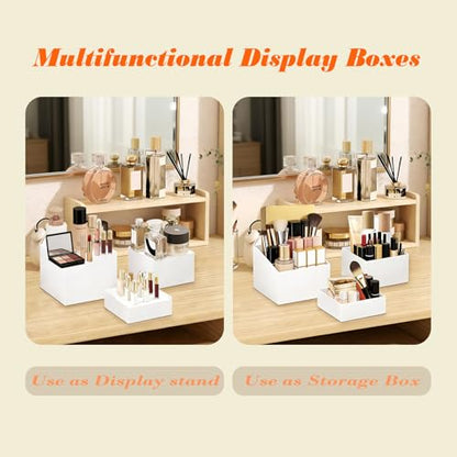 8PCS Buffet Risers Acrylic, 10" 9" 8" 7.5" 6.8" 6" 5" 4" Large Tiered White Display Stand for Dessert,Jewelry,Collectibles,Hollow Nesting Riser Set for Party,Wedding & Retail Counter, Easy Storage - color: 8PCS White