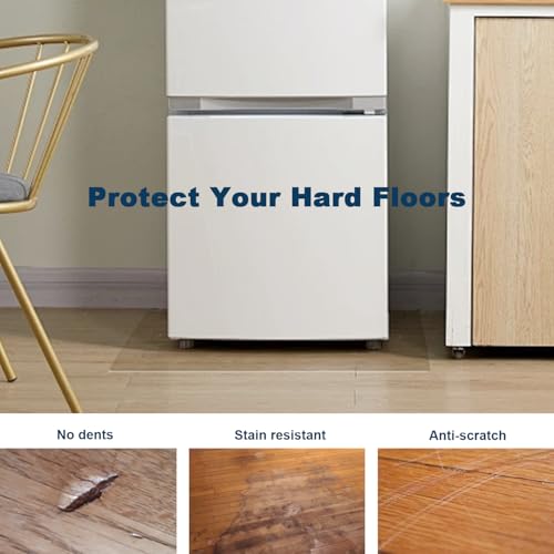 Clear Pebble Patterned Refrigerator Mat, 2mm PVC Anti-Slip Floor Protector, Scratch & Moisture Resistant, Floor Protection for Under Refrigerator (36x36 inch) - color: Clear, size: 3' x 3' (Rectangular)
