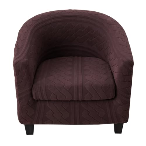 KRFOONN Club Chair Slipcover 2 Piece Stretch Jacquard Round Barrel Chair Covers Removable Tub Chair Slipcover with Elastic Bottom Chair Coverings Furniture Protector Cover for Living Room, T7 - color: Color T7