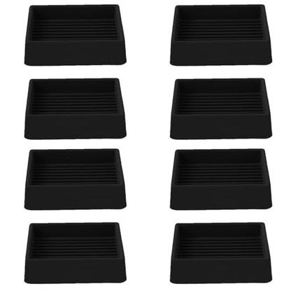 2x2 Non Slip Rubber Furniture Caster Cups for Hardwood Floors, Anti-Slip Square Furniture Coasters Pads Stopper Gripper Floor Protectors for Bed Couch Table - size: 8 Pcs Black