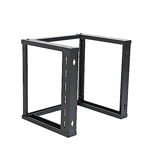 AEONS 9U Open Frame Wall Mount 19-Inch IT Network Server A/V Equipment Rack 16" Depth 12-24 Threaded 2-Post Mounting, Black - style: 9U-16"D