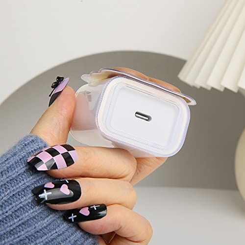 Compatible with iPhone 18W/20W USB-C Charger Cover Lovely 3D Love Heart Waves Clear Soft Charger Protector Cute Cable Saver for iPhone 11 12 13 14 Pro Max Fast Power Adapter, Brown 1 (5in1) - color: Brown 1 (5 in 1)