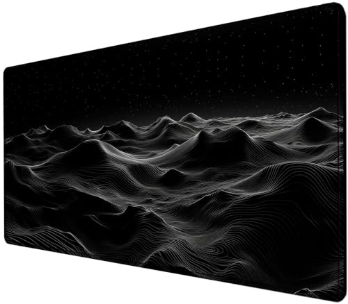 Large Extended Gaming Mouse Pad with Stitched Edges,Black 3D Design XL Desk Pad Mouse Pads for Desk,Waterproof Computer Keyboard Mat Mousepad with Non-Slip Base for Esports Pros/Gamer/Desktop/Office - color: D3
