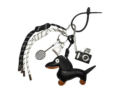 Designer Rope Bag Charms for Handbag Y2k Accessories Purse Charm Hanging Ornament Backpack Charm - color: Black Dog