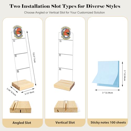 Monitor Memo Board Computer Monitor Memo Board Sticky Note Organizer Acrylic Desk Accessories Funny Office Supplies Removable Wooden Base Set Sticky Notes 100 Sheets 11.8×3.1 inches - color: Barnacles