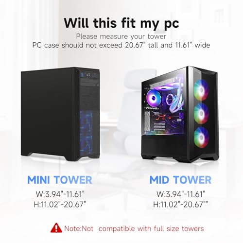 Suptek Adjustable Under Desk and Wall PC Mount,3.94 to 11.61 inch Wide Computer Case CPU Hanger Holder 360 Degree Rotatable Under-Desk PC Hanging Stand Holder Mount (ZJJ001XL) - size: MAX 11.61"(W)Desk PC Mount