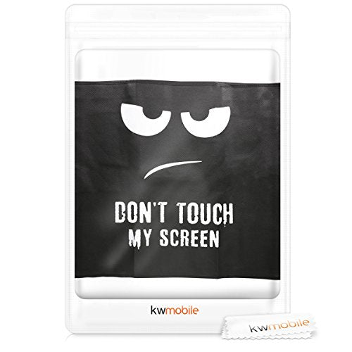 kwmobile Computer Monitor Cover Compatible with 27-28" monitor - Don't Touch My Screen White/Black