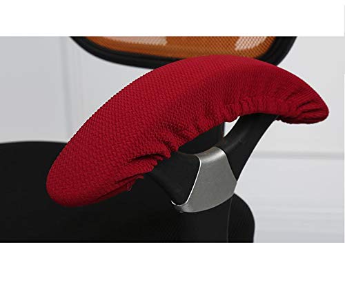 Isccdy Removable Washable Office Chair Armrest Slipcovers Covers Pads (Wine red) - color: Wine Red