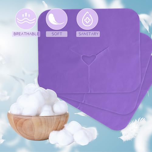 200 Pieces Disposable Face Cradle Covers Massage Headrest Covers for Massage Tables and Massage Chairs Beauty Spa Salon Bed, 11.8 x 15.7 Inches (Purple) - color: Purple