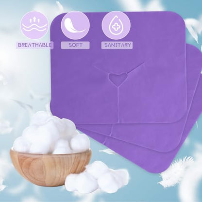 200 Pieces Disposable Face Cradle Covers Massage Headrest Covers for Massage Tables and Massage Chairs Beauty Spa Salon Bed, 11.8 x 15.7 Inches (Purple) - color: Purple