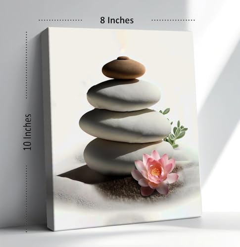 Framed Zen Bathroom Wall Art Set,Meditation Canvas Wall Art,Zen Sand Posters Prints for Yoga Office Bathroom Bedroom,Set of 4 (Framed 8 x 10 IN) - color: Framed 8"X10" -Zen Sand Canvas Wall Art