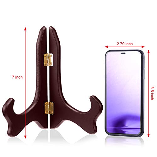 Tatuo 4 Packs 7 Inch Wooden Display Stand Decorative Plate Stands for Display Picture Frame Holder Easels(Red) - color: Red, size: 7 Inch