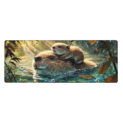 Otter Mouse Pad Extended Large Gaming Mouse Pad XL Stitched Edges for Gamer Home Office 31.5 X 11.8 Inch - color: Otter