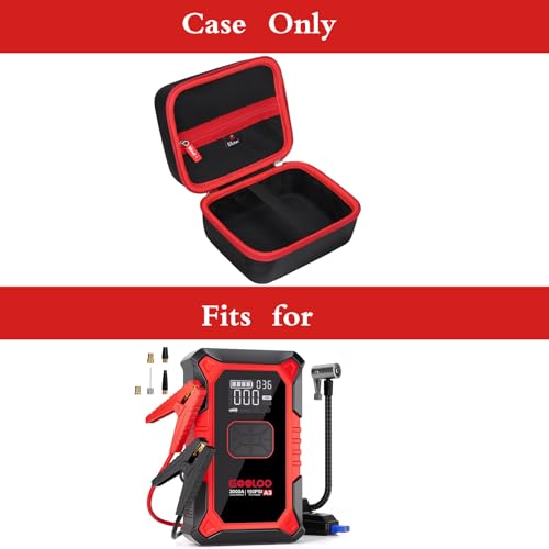 Hard EVA Carrying Case for GOOLOO A3 Jump Starter with Air Compressor, 3000A Portable Car Battery Booster Storage Box, Shockproof Weather-Resistant Travel Bag