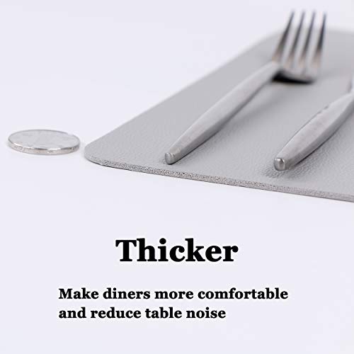 Wipeable Placemats Leather Table Mats Waterproof Heat-Resistant Easy to Clean for Dining Table Set Kitchen Table (2, Slate Grey) - color: Slate Grey, size: set of 2