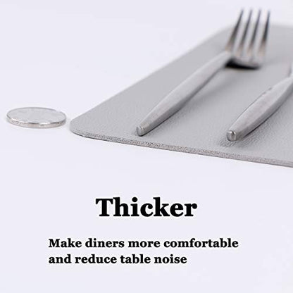 Wipeable Placemats Leather Table Mats Waterproof Heat-Resistant Easy to Clean for Dining Table Set Kitchen Table (2, Slate Grey) - color: Slate Grey, size: set of 2