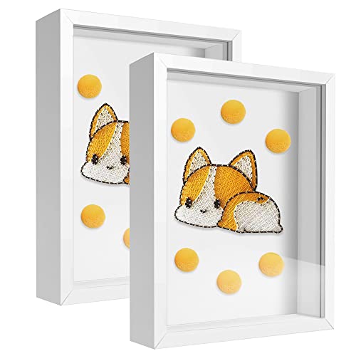 4x6 Small Shadow Box Frame Display Case , Display Case Box for Memorabilia, Medal, Wedding Memories, Crafts, Tickets and Photos (2Pcs-White, 4x6) - color: 2pcs-white, size: 4x6