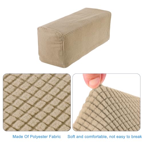 uxcell 2pcs Stretch Armrest Covers for Chairs/Sofas, Couch Arm Covers with Twist Pin, Furniture Protector Slipcovers Sand - color: Sand