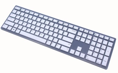 Silicone Keyboard Skin Cover Compatible for Dell Wireless Bluetooth Keyboard KM7321W, Dell Pro Keyboard KB500 & KM5221W (White) - color: White