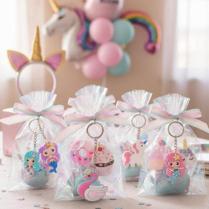 Batiyeer 36 Pack Pink Mermaid Unicorn Keychains Bulk, Cute Backpack Rainbow Key Chains, Sweet Birthday Party Favor Gifts Goodie Bag Stuffers for Valentines Party Decoration Supplies - style: Sweet