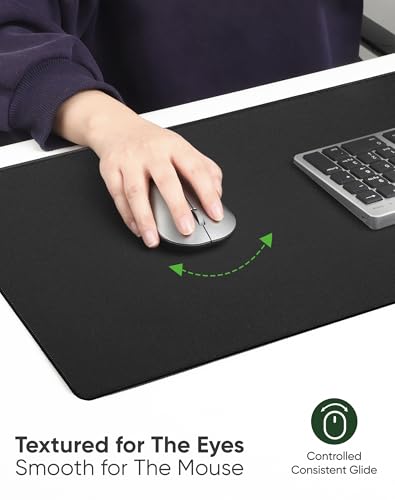 ALOANES Large Gaming Mouse Pad with Non-Slip Rubber Base,Stitched Edge,Desk mat for Laptop,Computer & PC, Wristing Pad for Gamer,Office & Home,Classic Black XXL 15.74''x35.43''x0.12'' | Black Desk Mat Mousepad for Computer Gamer Office Home 3XL 35.43"x15.