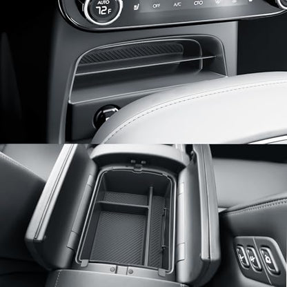 BIBIBO 2Packs for 2026 Hyundai Palisade Center Console Organizer 2026 Hyundai Palisade Calligraphy Insert Console Tray 2026 Palisade Organizer Shelf 2026 Palisade (ONLY FIT Palisade Calligraphy) - color: Black-(Single layer+Insert shelf)
