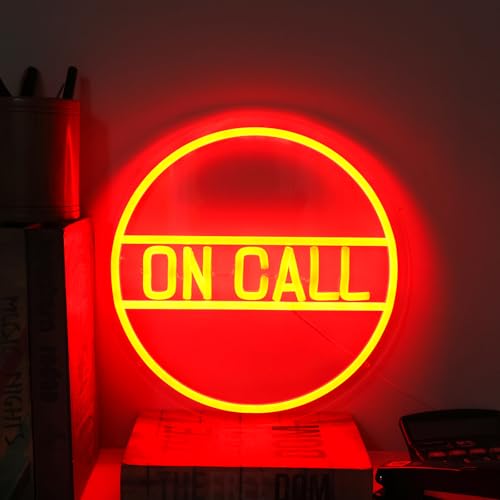 On Call Neon Sign, Bright On a Call Sign for Office Decor,Round Dimmable On Call LED Sign Light, Video Call In Progress Don't Disturb Sign Quiet Zoon Hanging Remind Sign, For Home, Office, Game Room, Live House Decor - color: On call- style 2