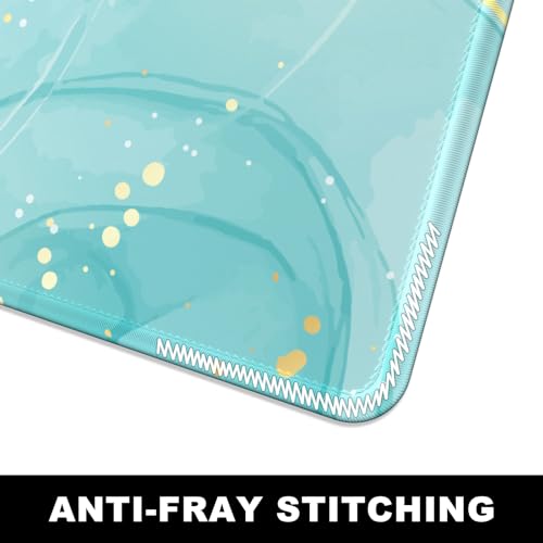 BOSOBO Desk Pad, XXL Gaming Mouse Mat, Desktop Full Cover, Art Gold Teal Marble - color: Art Gold Teal Marble, size: XL - 31.5 x 11.8 Inches