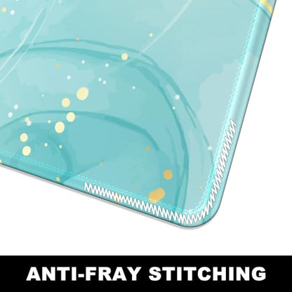 BOSOBO Desk Pad, XXL Gaming Mouse Mat, Desktop Full Cover, Art Gold Teal Marble - color: Art Gold Teal Marble, size: XL - 31.5 x 11.8 Inches