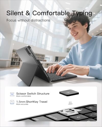 Inateck for iPad (A16) 11th/10th Gen 450g Ultralight Keyboard Case, Air 11" 2026 M4 /M3/M2, Air 5/4th, Pro 11 4/3/2/1th,1 Second Magnetic Detachable Keyboard with Touchpad, AceTouch, Graphite - color: Graphite