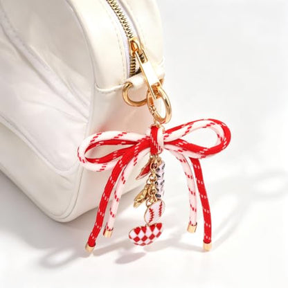 PHALIN Football Baseball Basketball Golf Bag Charms Keychain for Women Men Bow Purse Charm Sport Mom Gifts - style: Baseball-6