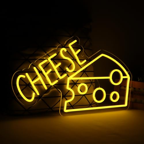 23.6"x13.6" Large Size Cheese Neon Signs for Business，Neon Lights for Cheese Shop Led Business Signs Suitable for Fast Food shops Christmas Birthday Party Gift - style: Cheese