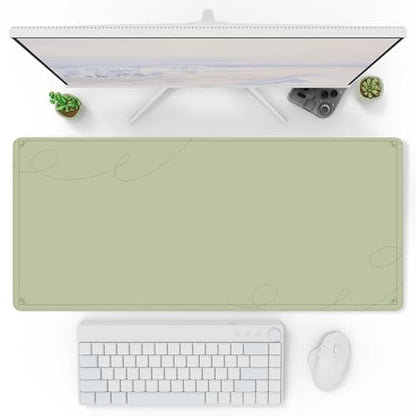 Pixio Mouse Pads - 36 x 16 inch XXL Caligraphy Green Multifunctional Large Desk Mats for Gaming, Office, Desktop Anti-Slip Waterproof Washable Computer Mouse Mat - color: Green Caligraphy