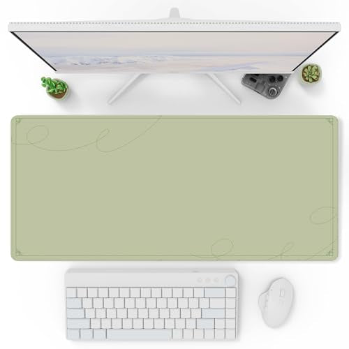 Pixio Mouse Pads - 36 x 16 inch XXL Caligraphy Green Multifunctional Large Desk Mats for Gaming, Office, Desktop Anti-Slip Waterproof Washable Computer Mouse Mat - color: Green Caligraphy
