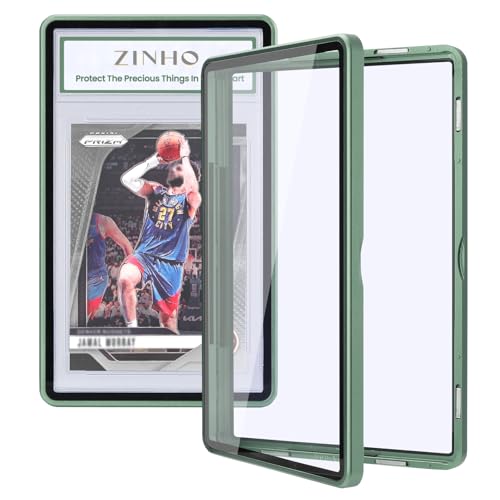 ZINHO Graded Card Case Magnetic Aluminum Alloy Slab Protector Display Case Fits 35PT PSA/CGC/CSG Cards, UV Protection (Dark Green) - color: Dark Green, style: PSA Card Case