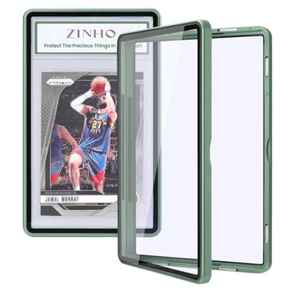 ZINHO Graded Card Case Magnetic Aluminum Alloy Slab Protector Display Case Fits 35PT PSA/CGC/CSG Cards, UV Protection (Dark Green) - color: Dark Green, style: PSA Card Case