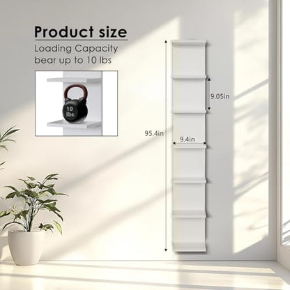 7 Tier Wall Shelves with RGB Light, Lack Wall Shelf Unit, Vertical Shelf with Remonte Control,White Shelves - color: Rgb-white
