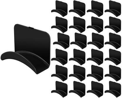 Wonderjune 12 Pcs Headphone Wall Hangers Adhesive Gaming Headset Holder Hooks for Wall Mount Strong Universal Stand Hooks for Most Headphone Controller, Hat, Baseball Caps, Door, Closet (Black) - color: Black