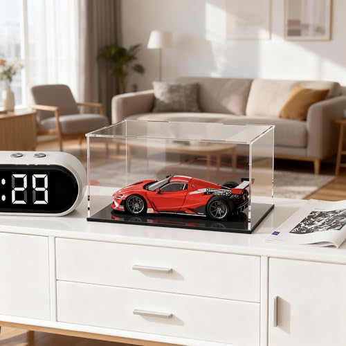 Acrylic Display Case, Clear Acrylic Display Box with Matte Base, Dustproof Collectible Storage Cases, DIY Easy Assembly Showcase for 1: 24 Car Models, Collectibles, 10 x 5 x 5 inch - size: 10 x 5 x 5 inch