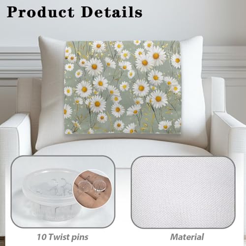 Headrest Covers for Recliners Daisy Head Rest Cover for Recliner Easy to Install Headrest Slipcovers Covers Pet Scratch Resistant Sofa Headrest Covers 2 Pack - color: Daisy