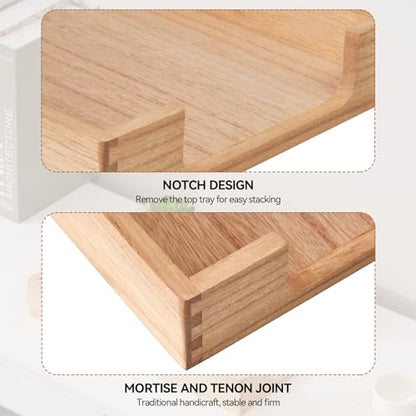 KIRIGEN Wood Letter Tray, Single-Tier Front-Load Desktop Paper Organizer, Wooden Document Tray for Letter and A4 Paper, File Folder, Mail, Home Office Desk, 13.77 x 10.62 x 2.16 Inch, TP-NA - color: Natural