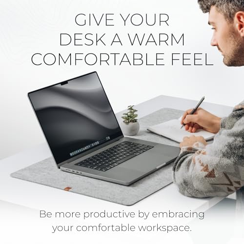 Nordik Large Felt Desk Mat - Marle - 35 x 17 inch - Full Desk Keyboard Mat - Keyboard and Mouse Pad - Large Desktop Felt Pad - color: Marle