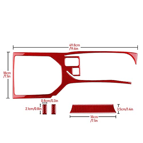 AIRSPEED Carbon Fiber Car Gear Shift Panel Cover Center Console External Frame Sticker Interior Trim for Subaru Impreza 2017-2023 Crosstrek 2018-2023 Accessories (Red) - color: External Frame Cover-Red